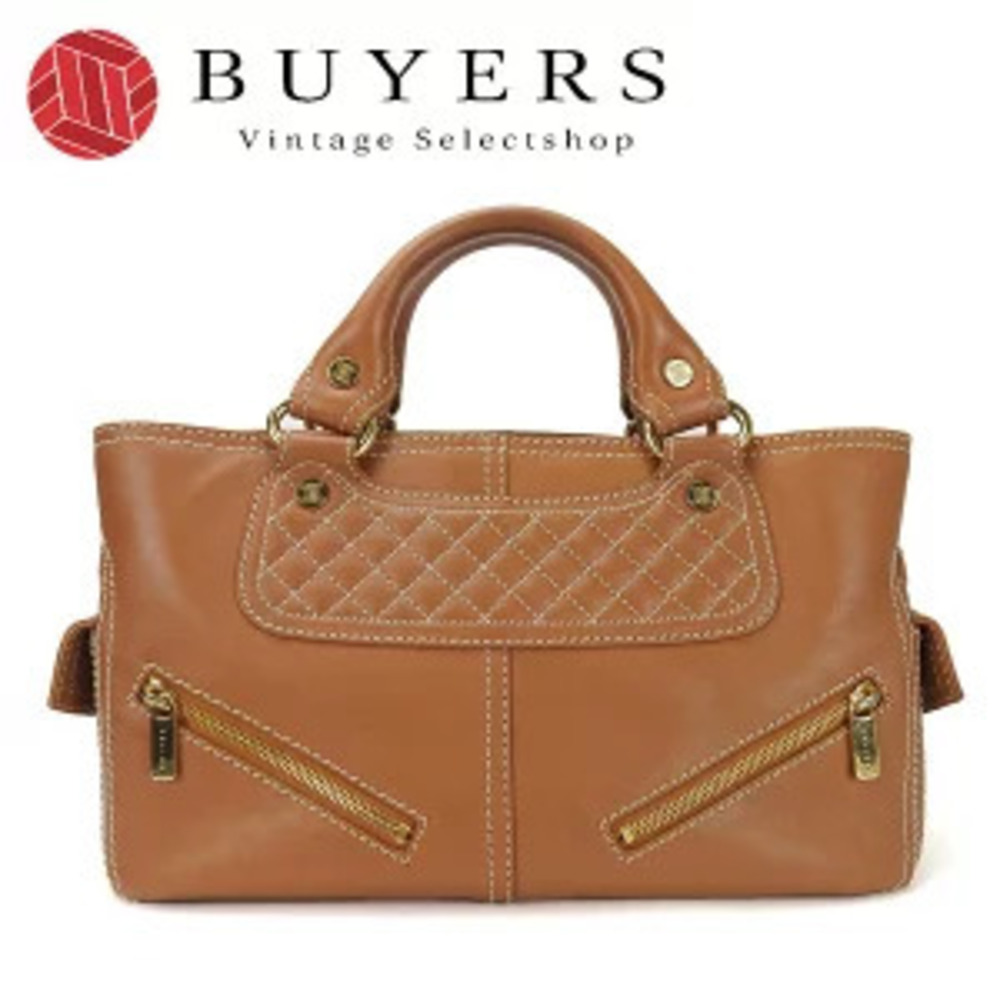 Celine Boogie Bag Leather Handbag Brown
